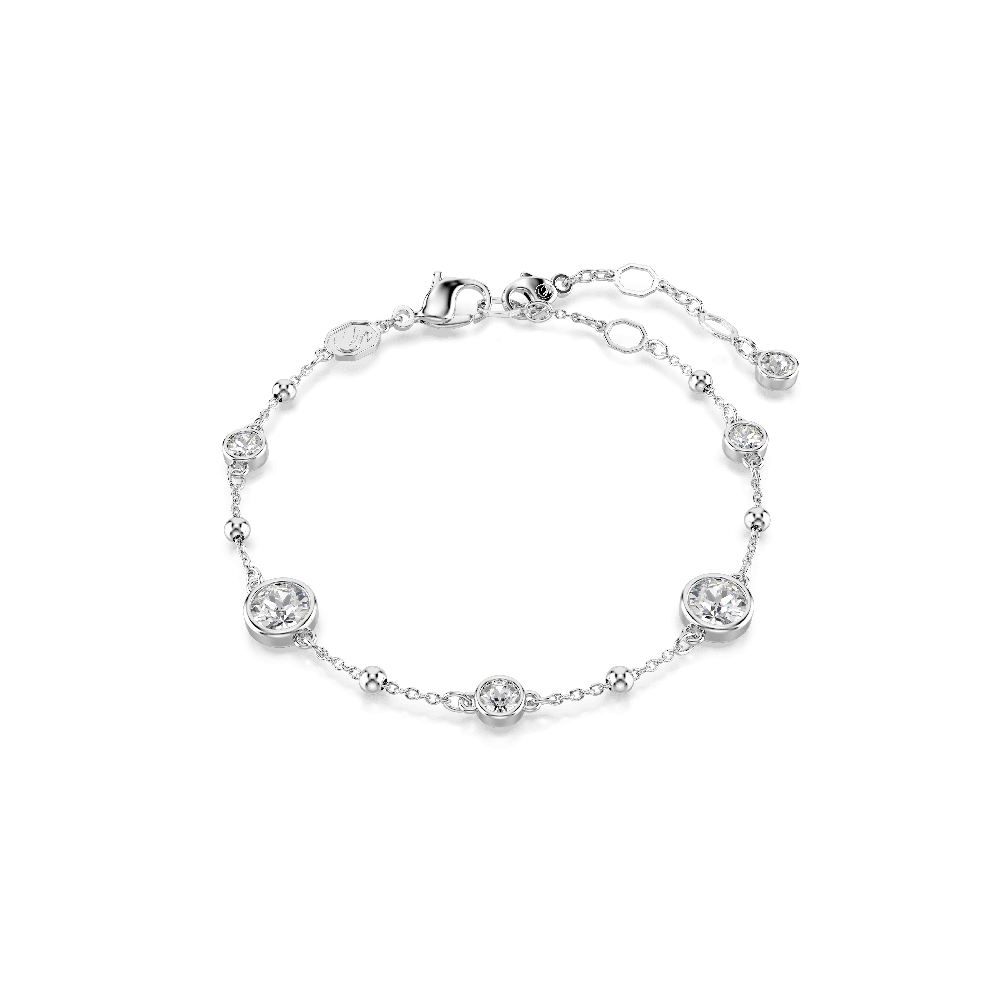 Imber bracelet, Round cut, White, Rhodium plated 5696079