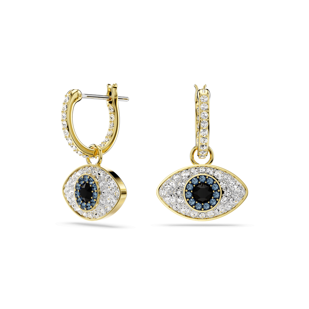 Symbolica drop earrings, Evil eye, Blue, Gold-tone plated 5692163